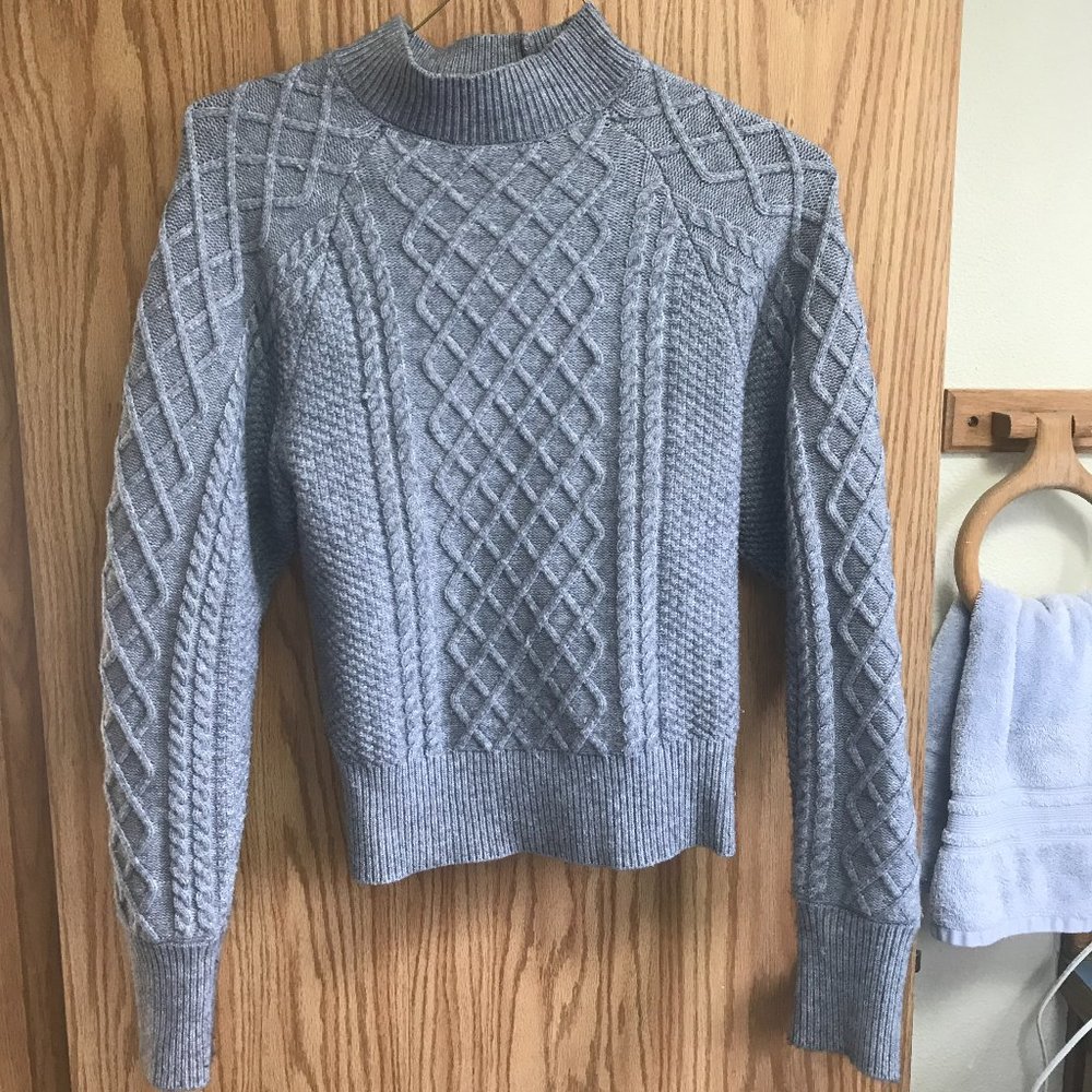 Grey Cable Knit Sweater